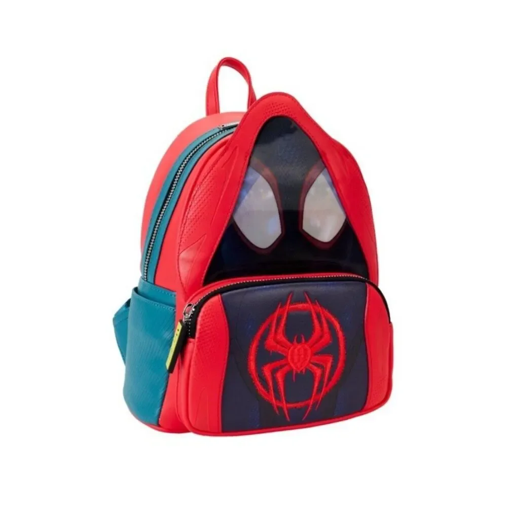 Loungefly Spiderverse Miles Morales Hoody Cosplay Mini Backpack Lenticular NWT